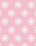 Pastel Pink White Snowflake Repeat Rug