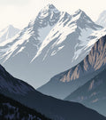 Serene Snowy Mountain Range Vista Rug