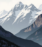 Serene Snowy Mountain Range Vista Rug