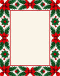 Festive red bows and holly border Rug