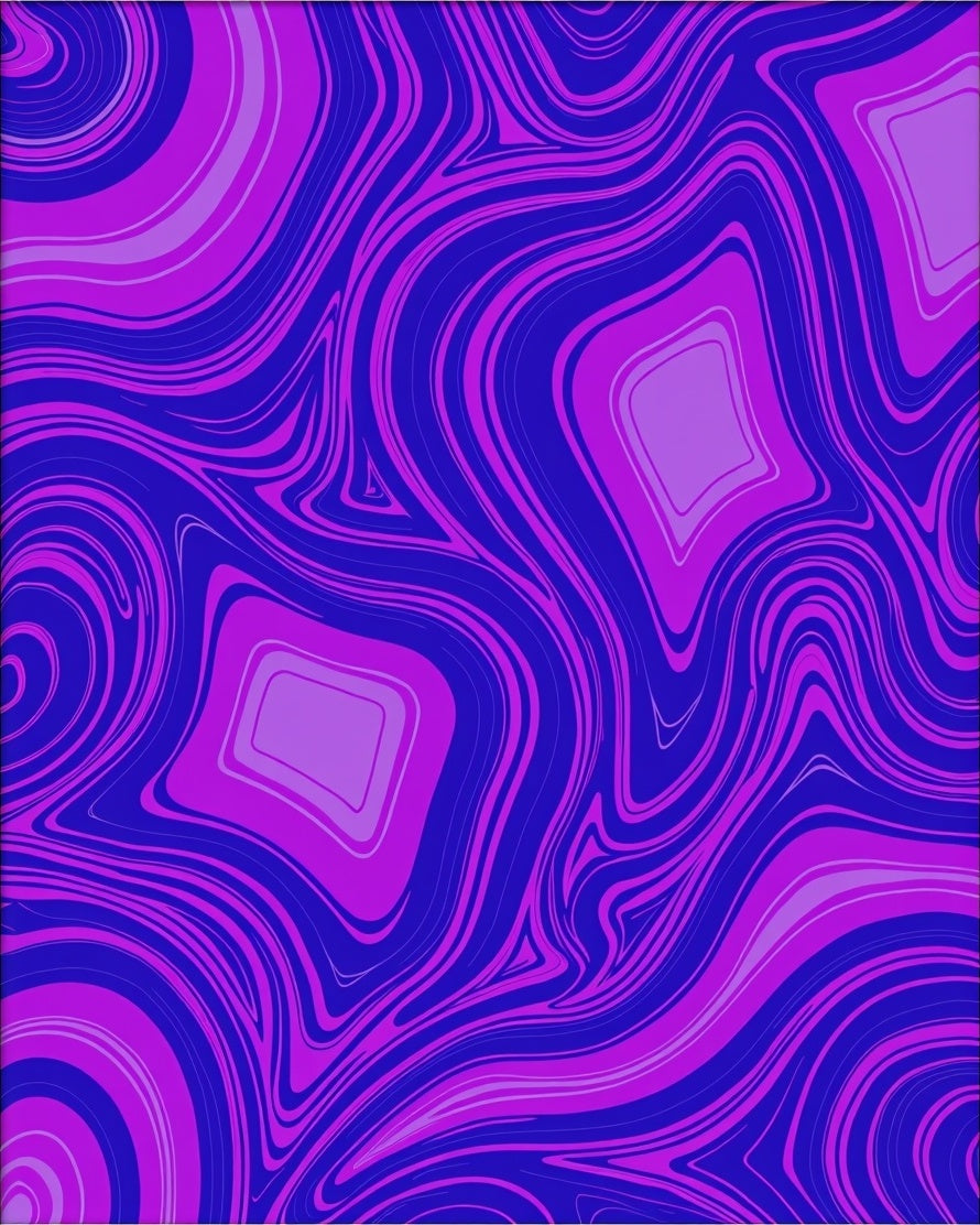 Vibrant Amethyst Swirl Marbled Diamonds Rug
