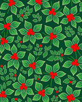 Green Red Berry Botanical Floral Rug