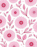 Pink Petal Daisy Branches Swirl Rug