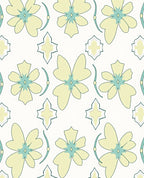 Soft Yellow Blue Floral Medallion Rug