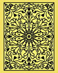 Radiant Yellow Floral Mandala Rug