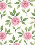 Pink Flower Garden With Green Leaves Rug