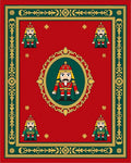 Crimson Nutcracker Soldier Border Design Rug