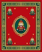 Crimson Nutcracker Soldier Border Design Rug