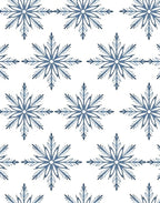 Blue Snowflakes Mandala Rug