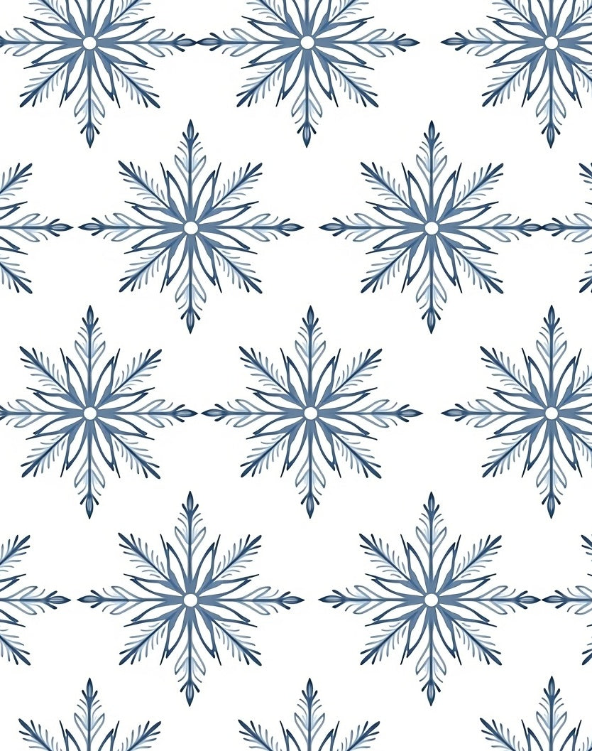 Blue Snowflakes Mandala Rug