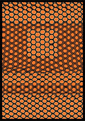 Orange Hexagonal Honeycomb Distortion Rug