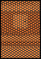 Orange Hexagonal Honeycomb Distortion Rug