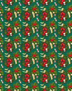 Festive Red Berry Wreath Holiday Rug
