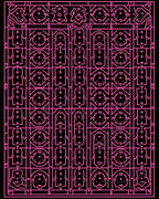 Pink Geometric Tribal Figure Medallion Rug