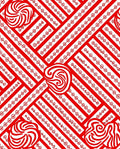 Whimsical Red Swirl Heart Medallion Rug