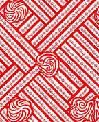 Whimsical Red Swirl Heart Medallion Rug