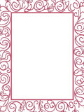 Whimsical Magenta Floral Swirl Border Rug