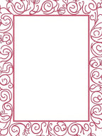 Whimsical Magenta Floral Swirl Border Rug