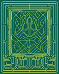 Emerald Green Geometric Circuit Rug