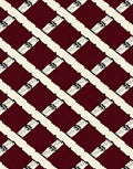 Crimson Lattice Scrollwork Rug