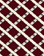 Crimson Lattice Scrollwork Rug