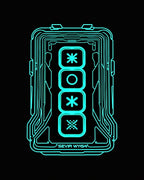 Neon Futuristic Digital Interface Symbols Rug
