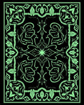 Mint Green Floral Scroll Frame Rug