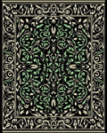 Cream Green Floral Vine Area Rug