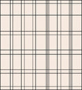 Cream Black Plaid Grid Lines Rug