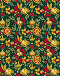 Festive Gold Baubles Red Bows Foliage Rug