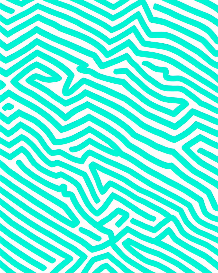 Teal Jagged Lines Abstract Rug