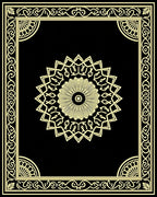 Golden Black Intricate Mandala Frame Rug