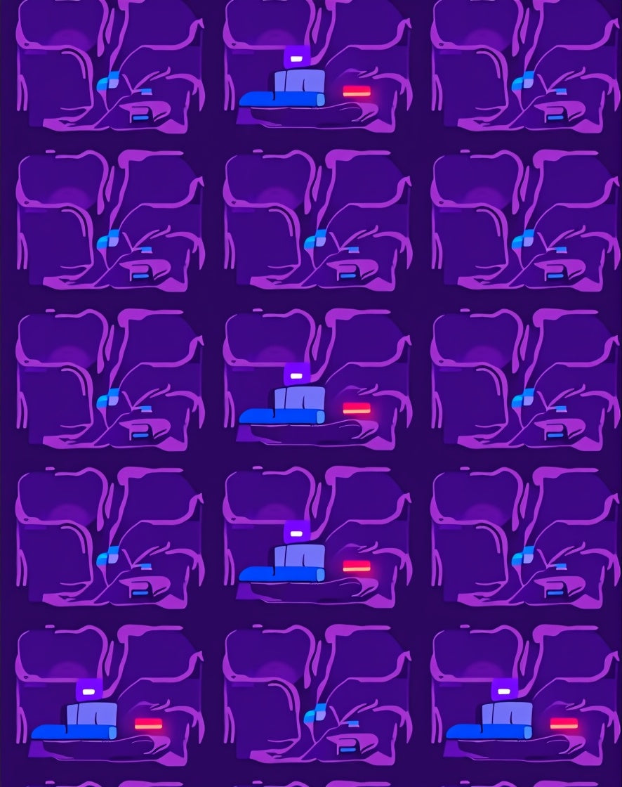 Purple Neon Geometric Stack Rug