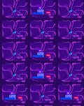 Purple Neon Geometric Stack Rug