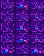 Purple Neon Geometric Stack Rug