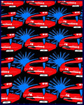 Modern Red Blue Abstract Vehicle Rug