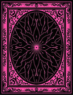 Radiant Pink Black Floral Medallion Rug