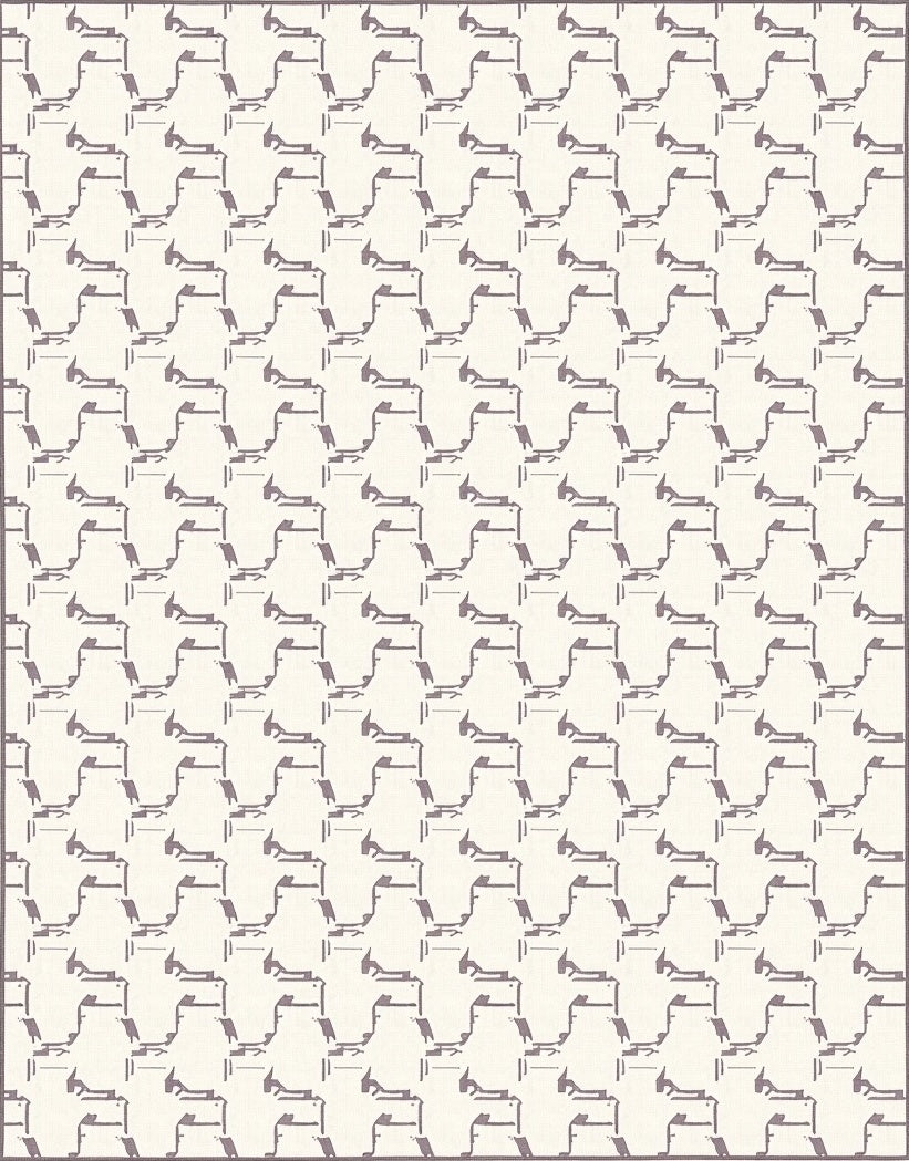 Monochromatic Contemporary Interlocking Figures Rug