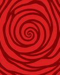 Crimson Red Swirling Wood Grain Rug