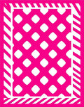 Hot Pink Geometric Lattice Diagonal Stripe Rug