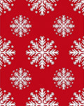 Crimson White Snowflake Repeat Rug