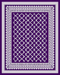 Deep Purple Lattice Border Rug