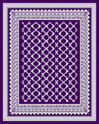 Deep Purple Lattice Border Rug