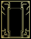 Elegant Gold Rectangular Art Deco Frame Rug