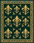 Grand Fleur-de-Lis Emerald Garden Rug