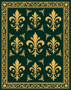 Grand Fleur-de-Lis Emerald Garden Rug
