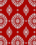 Crimson White Snowflake Medallion Rug