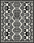 Monochrome Black Gray Geometric Tribal Rug
