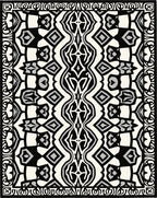 Monochrome Black Gray Geometric Tribal Rug