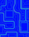Geometric Circuits Blue Outline Rug